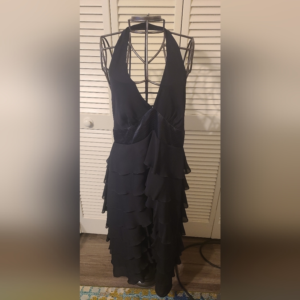 Amanda Smith Black Halter Tiered Dress
